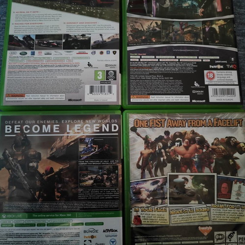 Xbox 360 game pack used with Destiny, FaceBreaker, Forza Motorsport, Saints Row