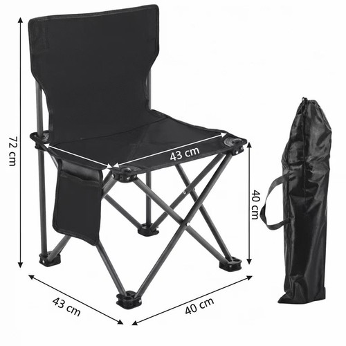 Steel Camping Chair new, heavy duty, foldable black
