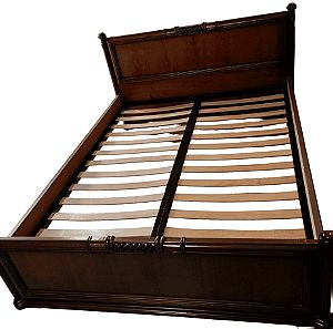 Vintage ξύλινο ημίδιπλο κρεβάτι για στρώμα 200x150
