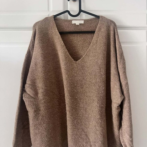 H&M sweater used, beige - brown, size Large