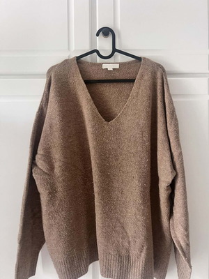 H&M sweater used, beige - brown, size Large