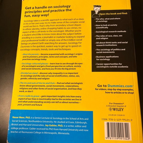 Sociology For Dummies book like new, English