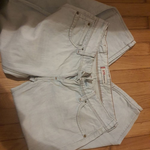 Levi's jeans used, size M, black and light denim