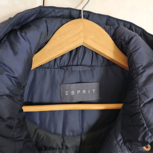 Esprit long puffer jacket size M like new, navy