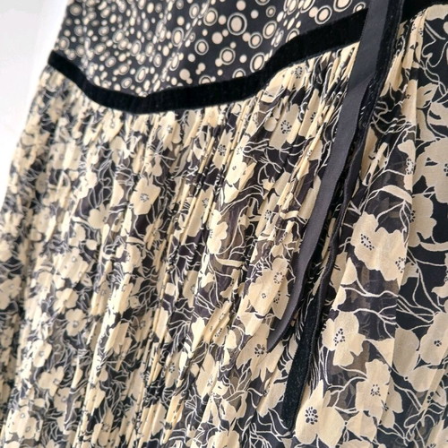Twin-set Simona Barbieri Silk Skirt 100% New Floral Polka Dot