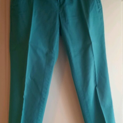 Benetton women's pants like new, 100% cotton, size 42, turquoise