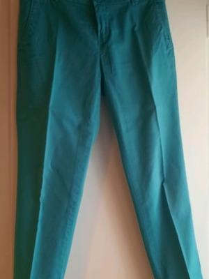 Benetton women's pants like new, 100% cotton, size 42, turquoise