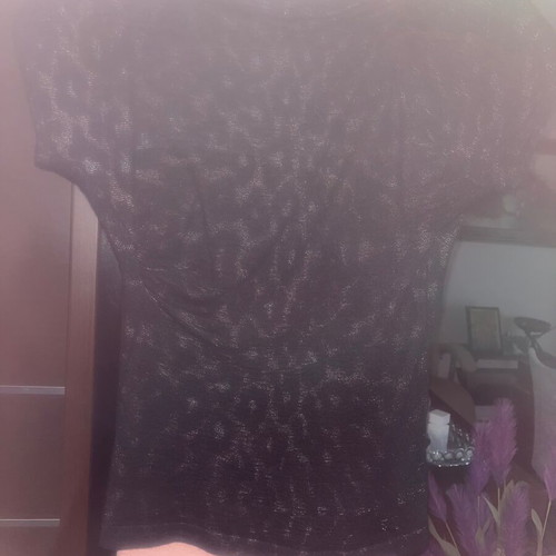 Escada blouse new with unique weave and metallic details, black, size S