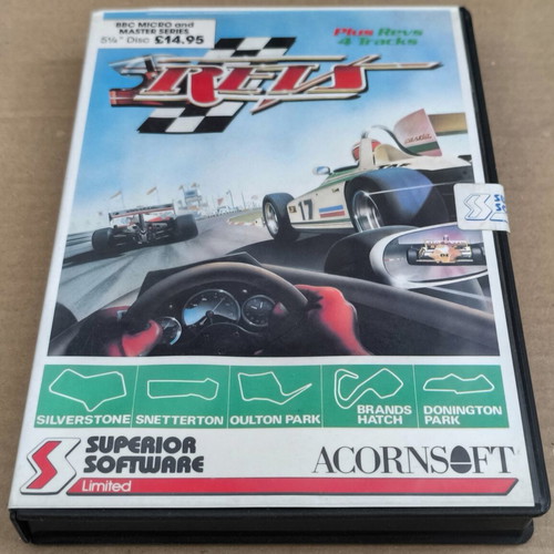 Revs & Revs 4 Tracks like new, BBC Micro, disk, clam box