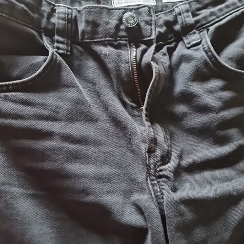 Black denim pants Bershka like new, wide leg, size S
