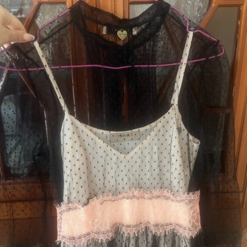 Twinset dress black and pink, size S/M