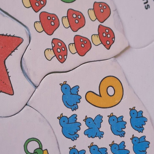 Educational puzzle and books set for numbers