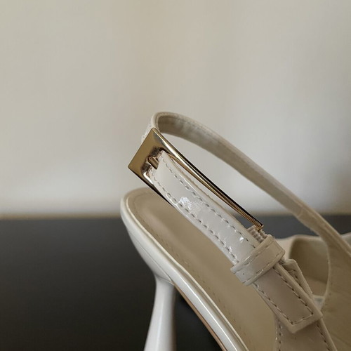 Beige patent leather slingback heels size 36, new