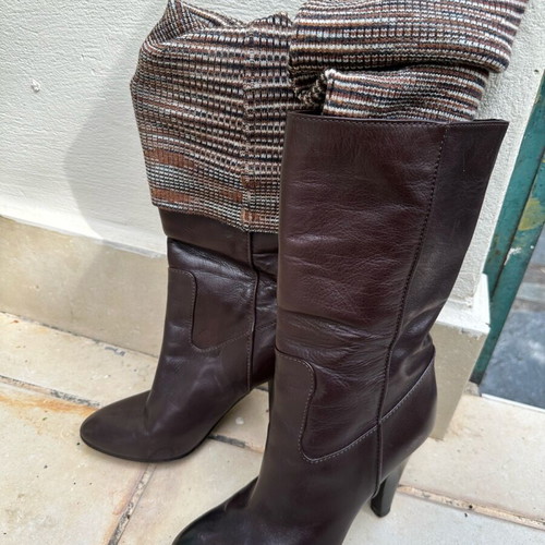 Missoni brown leather boots like new, size 36.5