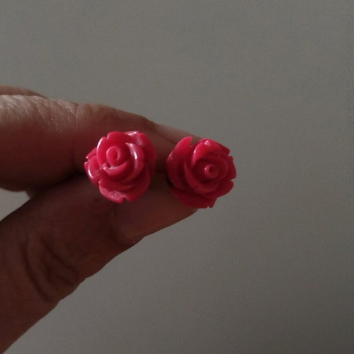 Rose earrings two pairs like new