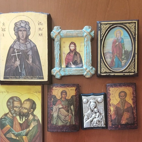 Saint icons like new, pack with wood, metal and clay