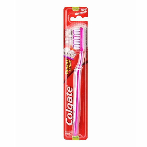 Colgate Double Action toothbrush pink medium