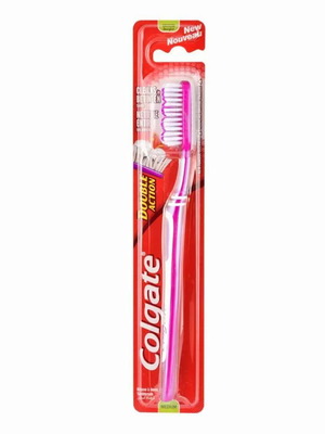 Οδοντόβουρτσα Colgate Double Action ροζ μέτρια νέα