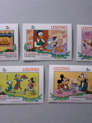 Lesotho Walt Disney Old Christmas 1983 Stamps Set 5 mint