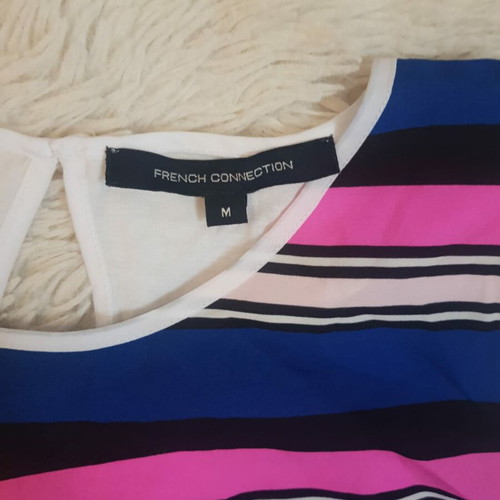 French Connection Cap Sleeved Striped Top new, multicolored, size M