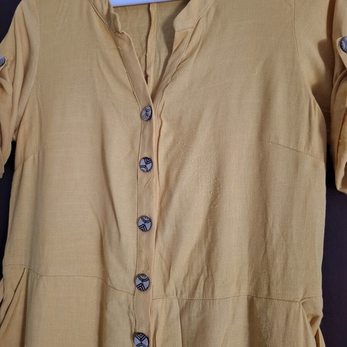 Only linen summer dress used, yellow, size M