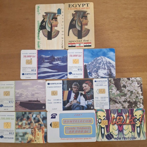 Phone cards used, pack of 112 from 20 countries with and without chip