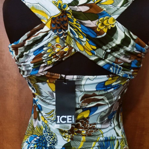 Vintage Top Ice Iceberg με Χιαστί Πλάτη και Floral Print, Καινούργιο