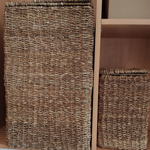Woven laundry basket, decorative home storage