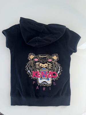 Kenzo Paris Black Jacket with Hood and Tiger Logo Medium like new