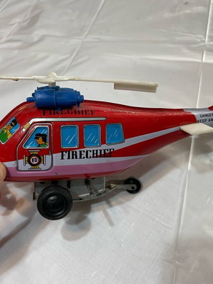 Firefighting helicopter used tin toy Korean made