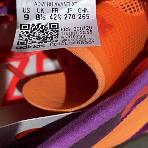 Adidas Adizero Avanti XC running shoes new, multicolor, size 42.5
