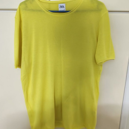 Zara summer knitted yellow blouse like new, size L