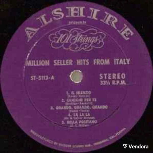 101 Strings Million Seller Hits From Italy vinyl record used, jazz