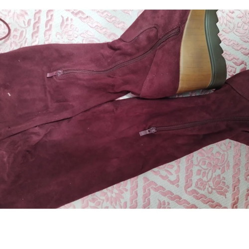 Burgundy suede boots Fullah Sugah used, size 38