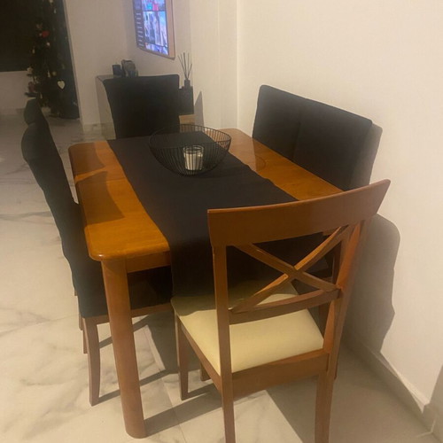 Wooden dining set with 6 chairs