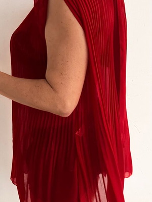 Zara red blouse dress like new, transparent sleeveless