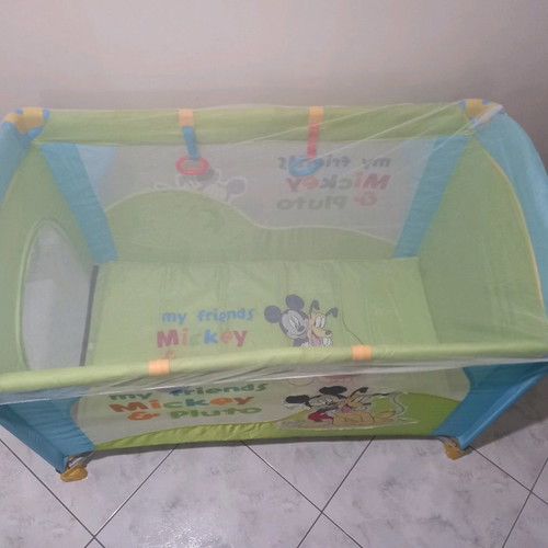 Grecostrom 2-Level Playpen used with mosquito net