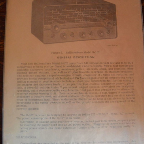 Hallicrafters S-107 receiver like new, made in 1960