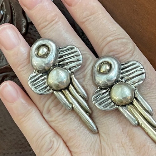 Antique Branded Silver Earrings 925 Used