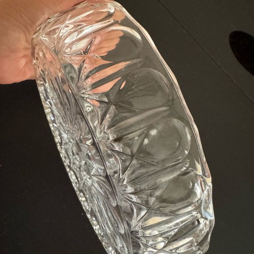 Crystal oval bowl French made in like new condition