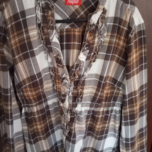 Playlife long checkered shirt like new, size S
