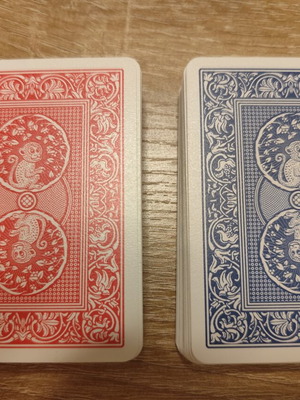 Dal Negro Treviso playing cards set used, red and blue