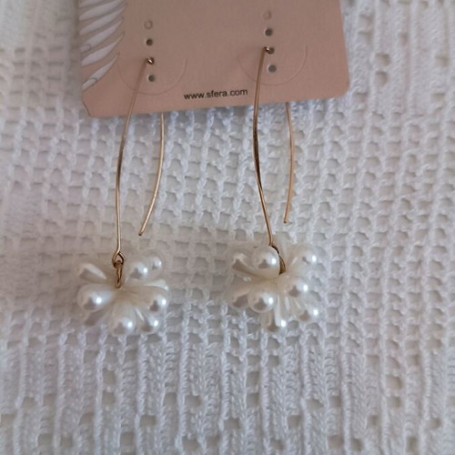 Sfera gold hanging earrings with pearls like new
