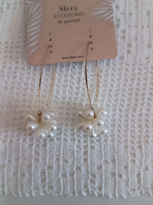 Sfera gold hanging earrings with pearls like new