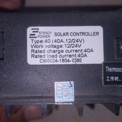 Steady Power Solar Charge Controller PWM 40A like new