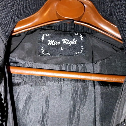 Miss Right black jacket like new, large with detachable hood