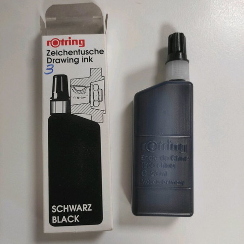 Rotring black waterproof drawing ink 23ml new