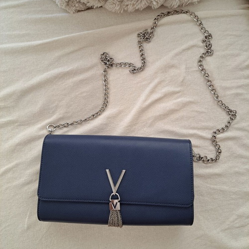 Valentino crossbody bag new, navy blue with detachable chain
