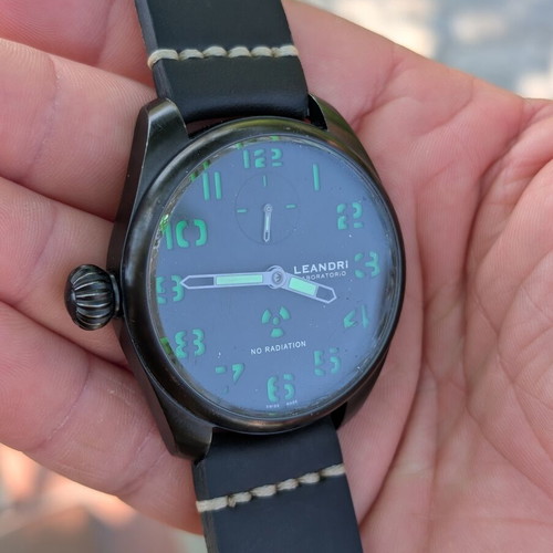 Leandri Laboratorio 48mm Flieger watch with Unitas movement, like new