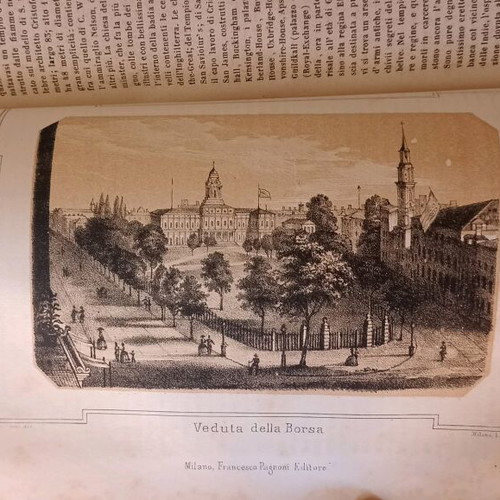 Βιβλίο γεωγραφικός άτλας 1863 μεταχειρισμένο, ιταλική γλώσσα, 1086 σελίδες